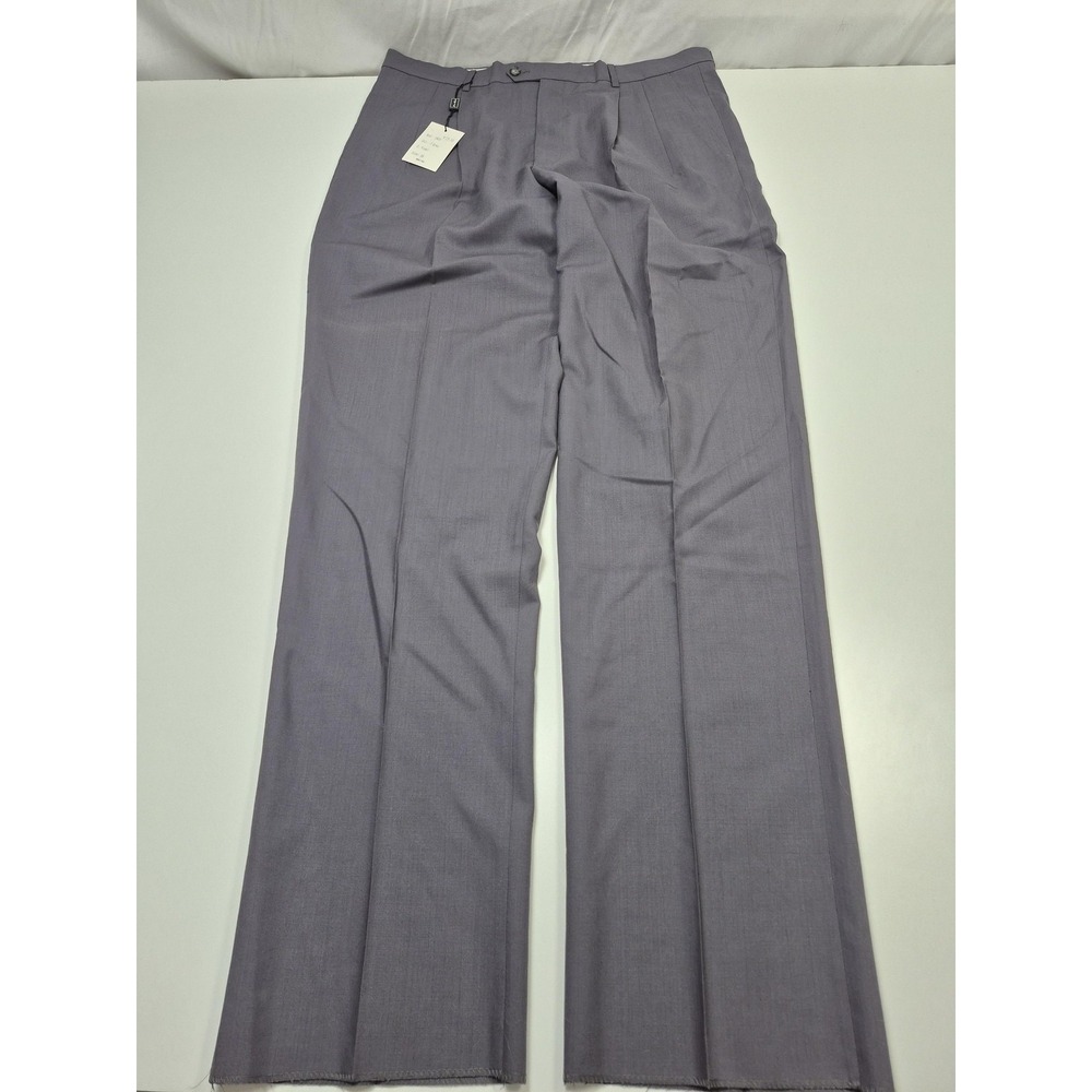 Mario Rossini Suit Pants Mens 38x36 Gray Wool Pleated Dress Italy Unhemmed NWT